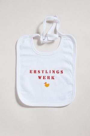 Erstlingswerk - handbedrucktes Lätzchen aus Biobaumwolle von Elternhaus